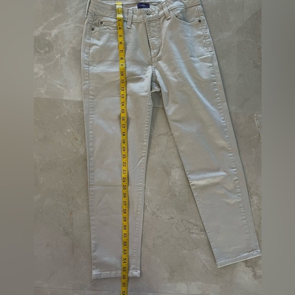 NYDJ Size 8 Sand Color Slim Straight Ankle Jeans Lift & Tuck Slimming 5 Pocket - Picture 2 of 10